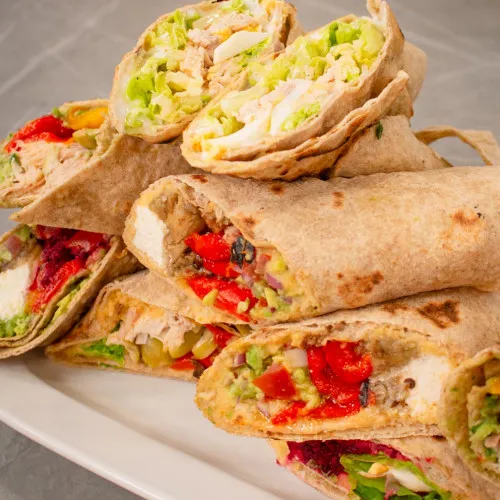 wraps de pollo y berenjena